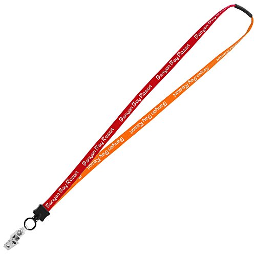 Two-Tone Cotton Lanyard - 5/8" - Snap with Metal Bulldog Clip Main Image