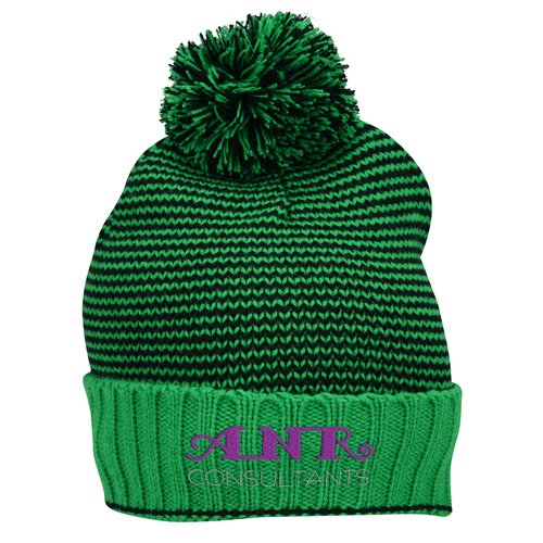 Striped Yarn Cuffed Beanie Main Image
