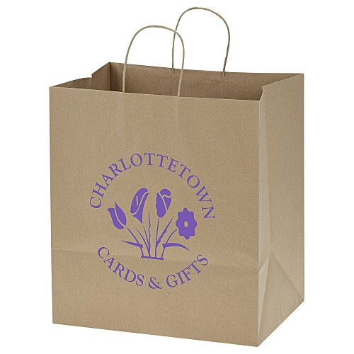 Kraft Paper Brown Shopping Bag - 15-1/2" x 14" Main Image