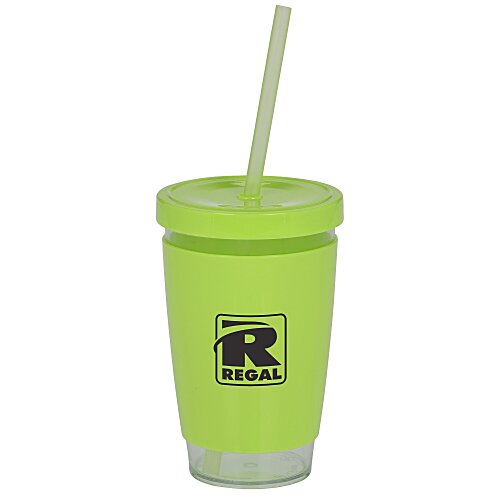 Colourband Tumbler with Straw - 18 oz. - Closeout Main Image