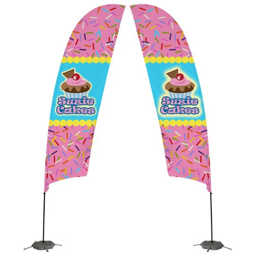 Indoor Value Razor Sail Sign - 15 feet - Two Sided Main Image