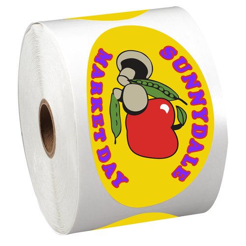 Full Colour Sticker by the Roll - Oval - 2-1/2" x 4-1/4" Main Image