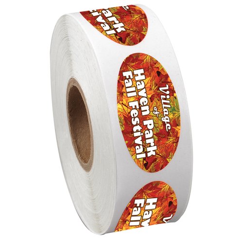Full Colour Sticker by the Roll - Oval - 3/4" x 1-1/2" Main Image