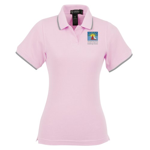 Tipped Combed Cotton Pique Polo - Ladies' - 24 hr Main Image