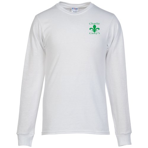 Jerzees Dri-Power 50/50 LS T-Shirt - Men's - White - Screen Main Image