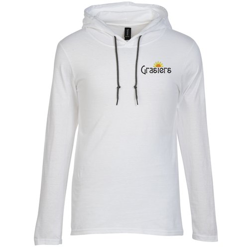 Gildan Lightweight Hooded T-Shirt - Men's - White - Embroidered Main Image