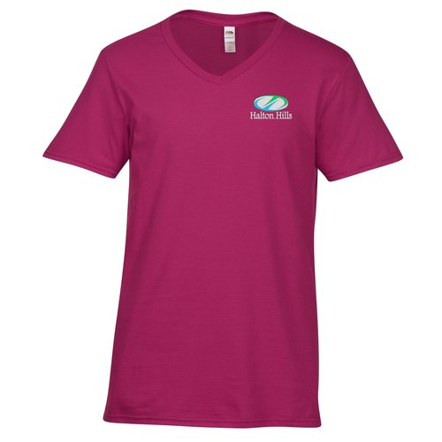 Fruit of the Loom Sofspun V-Neck T-Shirt - Men's - Colours - Embroidered Main Image
