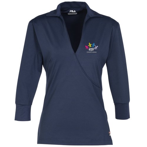 FILA Voterra Striped Performance Wrap Polo - Ladies' Main Image