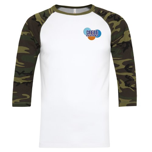 Euro Spun Cotton Baseball Tee - Camo - Embroidered Main Image