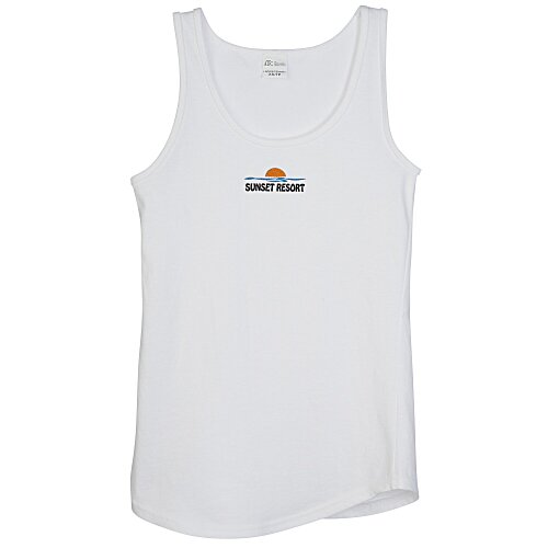 Everyday Cotton Tank Top - Ladies' - White - Embroidered Main Image
