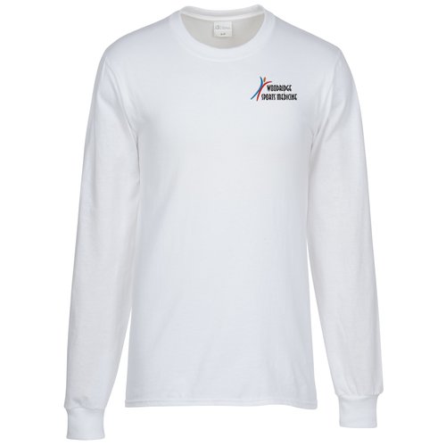 Everyday Cotton LS T-Shirt - White - Embroidered Main Image
