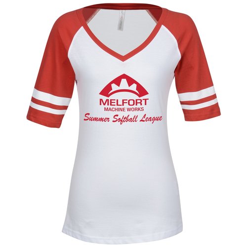 Euro Spun Cotton Baseball Tee - Ladies' - Screen Main Image