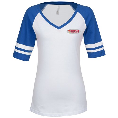 Euro Spun Cotton Baseball Tee - Ladies' - Embroidered Main Image