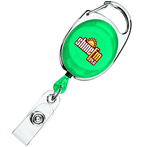 Clip-On Retractable Badge Holder with Slide Clip - Translucent - Full Colour Main Image
