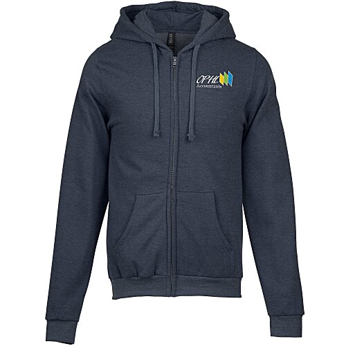 M&O Knits Cotton Blend Full-Zip Sweatshirt - Embroidered Main Image