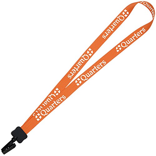 Dye-Sub Lanyard - 3/4" - 32" - Plastic Bulldog Clip - Chevron Main Image