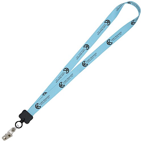 Dye-Sub Lanyard - 3/4" - 32" - Snap with Metal Bulldog - Chevron Main Image