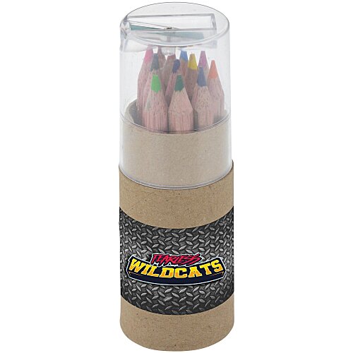 Pencil Crayons & Sharpener Set - Full Colour Main Image