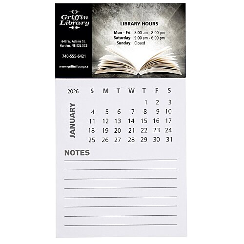 Business Card Magnet with Calendar and Notepad Main Image