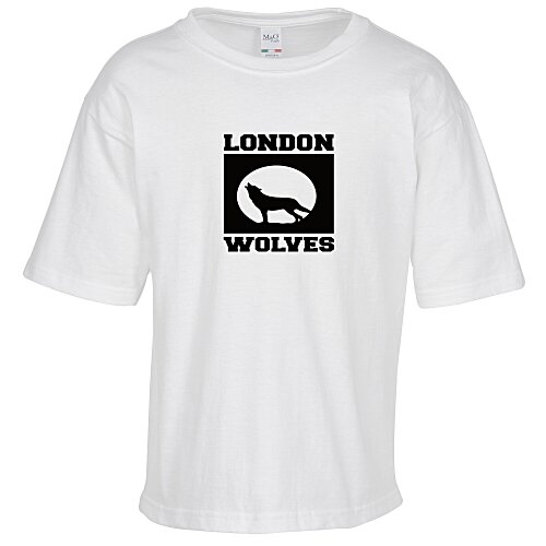 M&O Ringspun Cotton T-Shirt - Youth - White - Screen Main Image