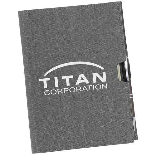 Linen Cover Spiral Notebook with Stylus Pen Main Image