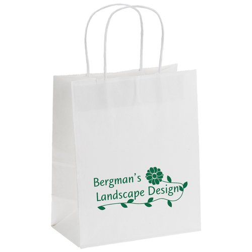 Matte White Shopping Bag - 10-3/4" x 8" Main Image