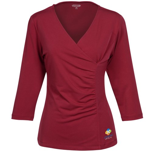 Crossover 3/4 Sleeve Knit Top Main Image