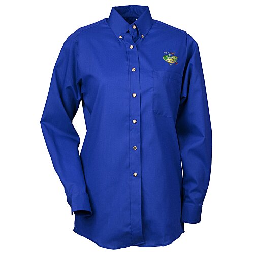 Soil Release Button Down Poplin Shirt - Ladies' Main Image