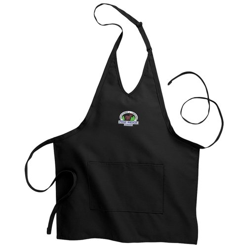 V-Neck Bib Apron with Two Pockets Main Image