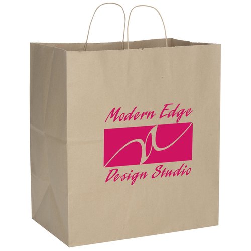 Sealable Kraft Paper Shopper - 16-1/4" x 14-1/2" Main Image