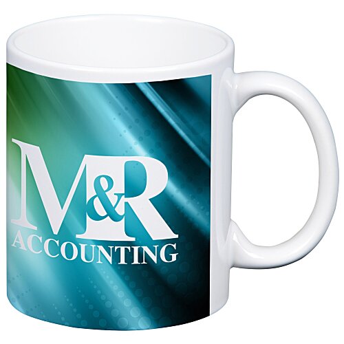 Value White Coffee Mug - 11 oz - Full Colour Main Image