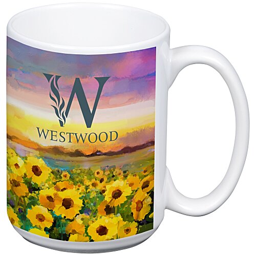 Value White Coffee Mug - 14 oz - Full Colour Main Image