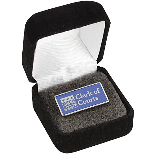 Classic Die Cast Lapel Pin - Rectangle - Gift Box Main Image