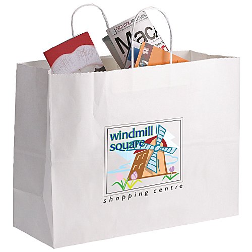Matte Shopping Bag - 12" x 16" - White - Full Colour Main Image