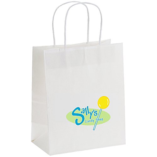 Matte Shopping Bag - 10-3/4" x 8" - White - Full Colour Main Image
