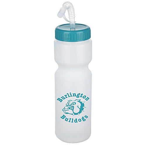 Value Water Bottle with Straw Lid - 28 oz - White Main Image
