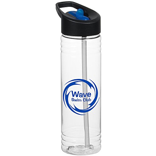 Clear Impact Halcyon Water Bottle with Two-Tone Flip Straw - 24 oz Main Image