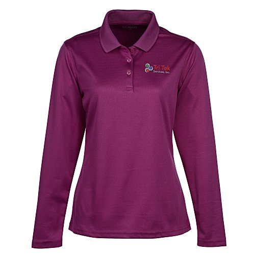 Spin Dye Long Sleeve Pique Polo - Ladies' Main Image