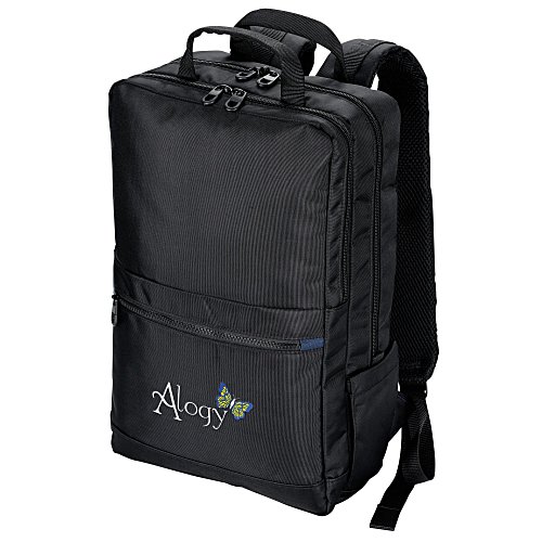 Ollie Laptop Backpack with Duo Charging Cable - Embroidered Main Image