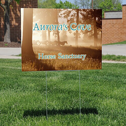 Corrugated Plastic Yard Sign with Wire Frame - 18" x 24" - Full Colour Main Image