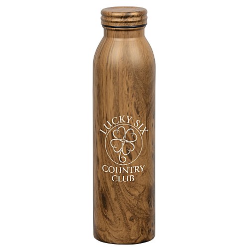 Rustic Vacuum Bottle - 20 oz. - Wood Main Image