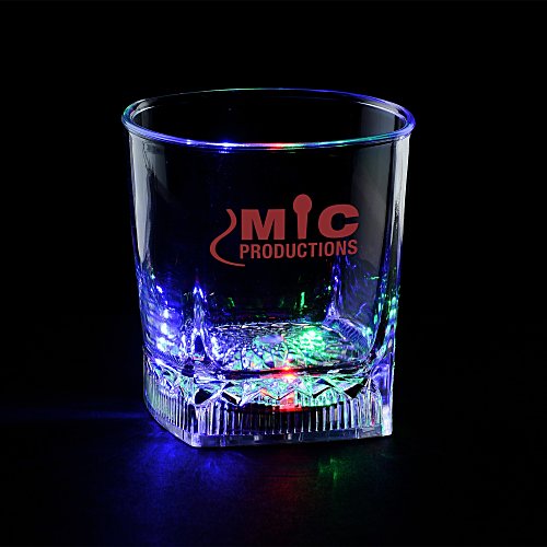 Rounded Cube LED Whiskey Rocks Glass - 8 oz Main Image