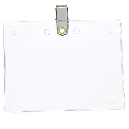 Vinyl Badge Holder with Bulldog Clip - 24 hr Main Image