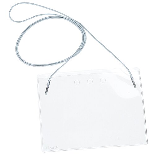 Vinyl Badge Holder with Elastic Neck Cord - 24 hr Main Image
