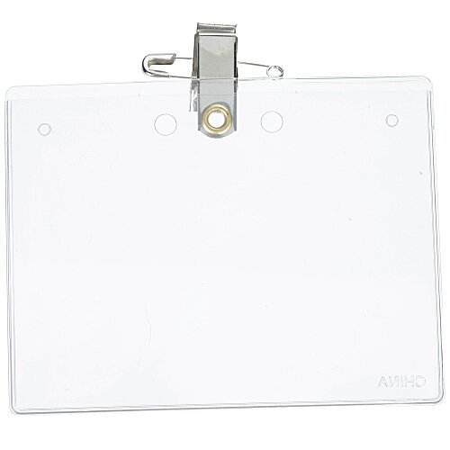 Vinyl Badge Holder with Pin & Bulldog Clip -24 hr Main Image