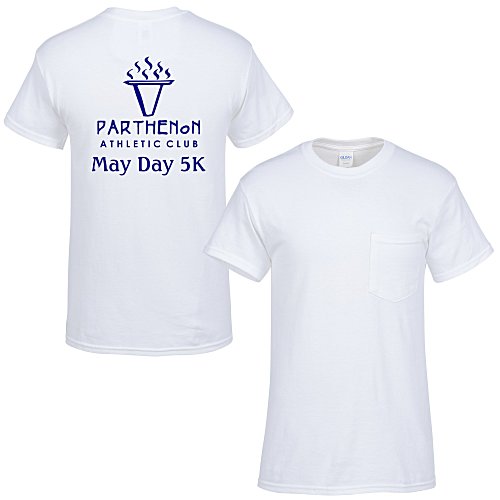 Gildan Heavy Cotton Pocket T-Shirt - Men's - Screen - White Main Image