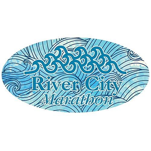 Full Colour Sticker - Oval - 1" x 2" Main Image