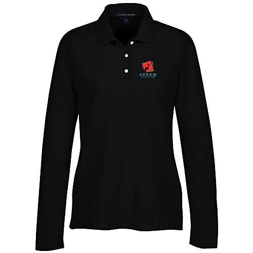 Peruvian Pima Cotton LS Pique Polo - Ladies' Main Image