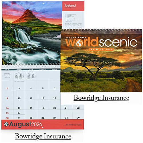 World Scenes with Recipes Calendar Main Image