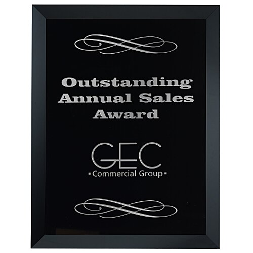 Black Glass Wall Plaque - 9 inches Main Image